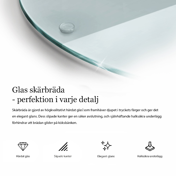 Schneidebrett glas groß transparent rund okrągła