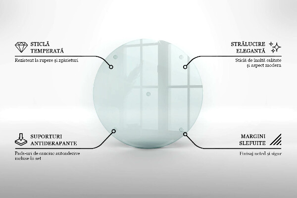 Schneidebrett Glas groß in transparenter, runder Ausführung