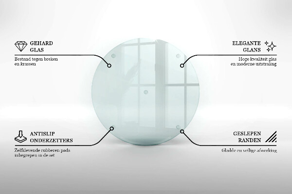 Schneidebrett glas groß Transparent rund
