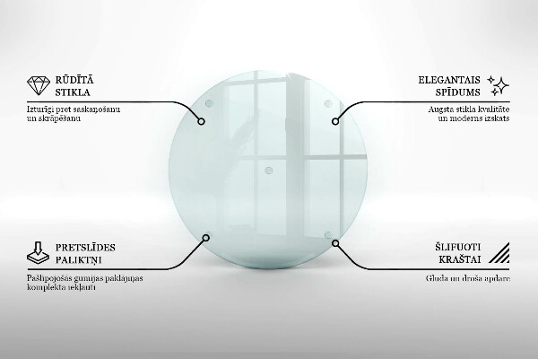 Schneidebrett glas groß transparent rund okrągła