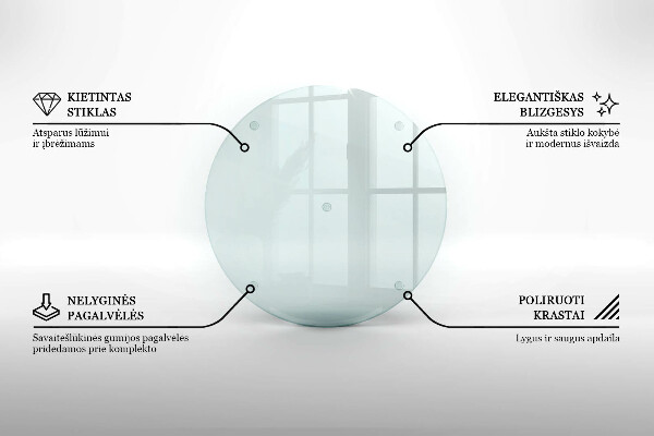 Schneidebrett glas groß transparent rund okrągła