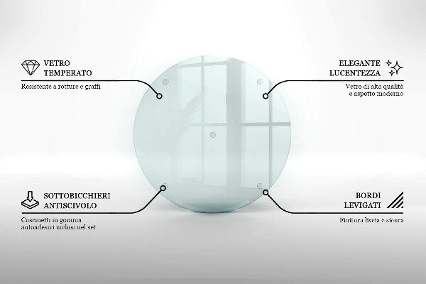 Schneidebrett glas groß transparent rund okrągła