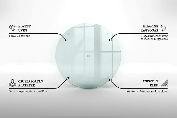 Schneidebrett glas groß transparent rund okrągła