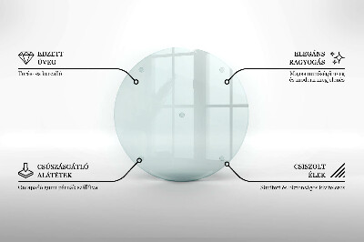 Schneidebrett glas groß Transparent rund