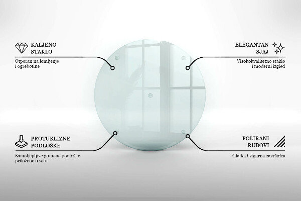 Schneidebrett glas groß Transparent rund