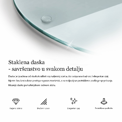 Schneidebrett Glas groß in transparenter, runder Ausführung