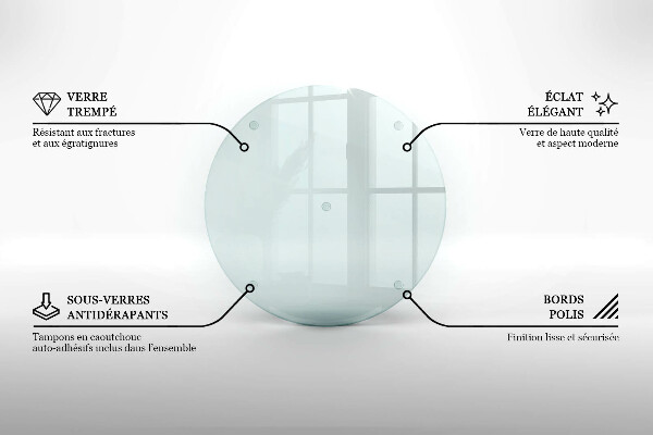 Schneidebrett glas groß Transparent rund