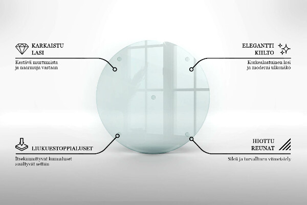 Schneidebrett glas groß Transparent rund