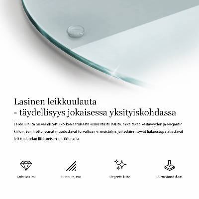 Schneidebrett Glas groß in transparenter, runder Ausführung