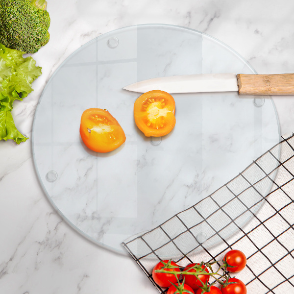 Schneidebrett Glas groß in transparenter, runder Ausführung