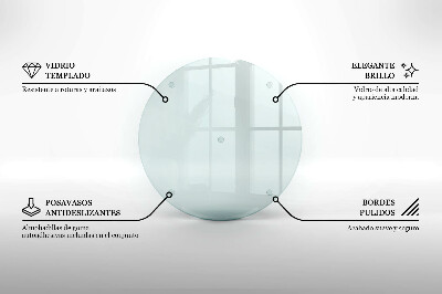 Schneidebrett glas groß Transparent rund