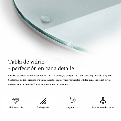 Schneidebrett Glas groß in transparenter, runder Ausführung