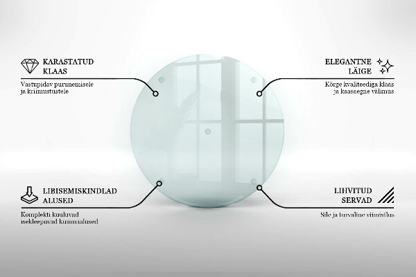 Schneidebrett Glas groß in transparenter, runder Ausführung