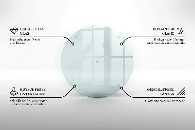 Schneidebrett glas groß Transparent rund