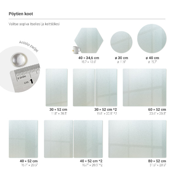 Schneidebrett Glas rund und halbtransparent