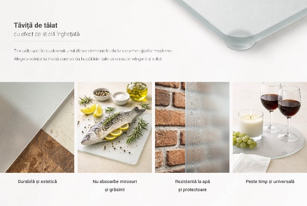 Schneidebrett Glas mit doppelt halbtransparentem Design