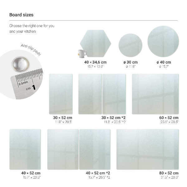 Schneidebrett Glas mit doppelt halbtransparentem Design