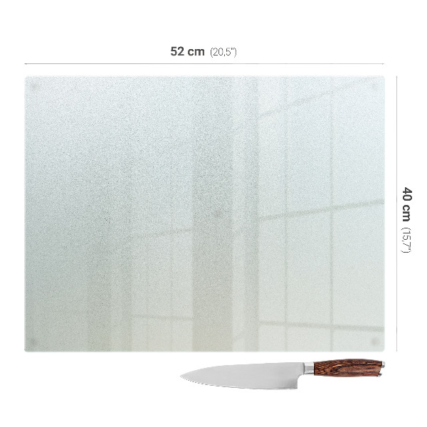 Schneidebrett Glas in rechteckiger Form aus halbtransparentem Material