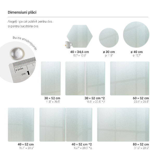 Schneidebrett glas Rechteckig halbtransparent