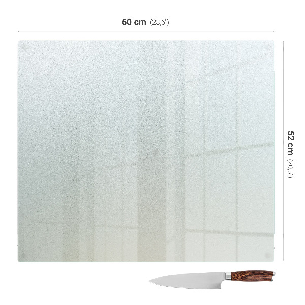 Schneidebrett Glas in rechteckiger Form aus halbtransparentem Material