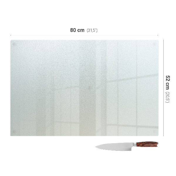 Schneidebrett Glas in rechteckiger Form aus halbtransparentem Material