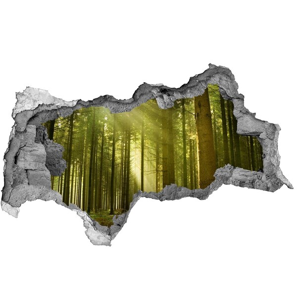 Mauerdurchbruch Aufkleber Grüner Wald am Morgen