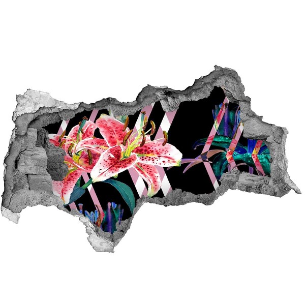 Wandbilder 3D Mauerdurchbruch Blumenloch in der Wand