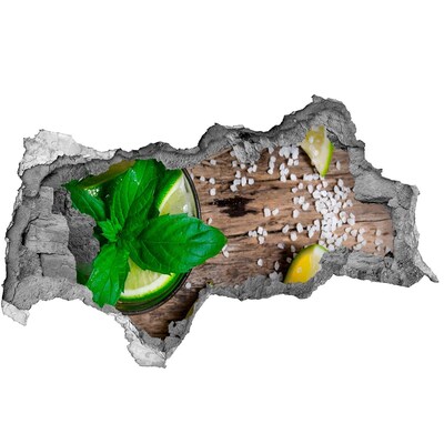 3D Wandtattoos Mauerdurchbruch Ein erfrischender Cocktail mit Limette