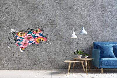 Wandbilder 3D Mauerdurchbruch Blumenwandbild „Loch in der Wand“