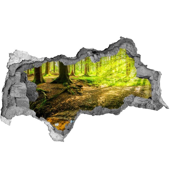 Wandtattoos Mauerdurchbruch Grüner Wald mit einem Bach