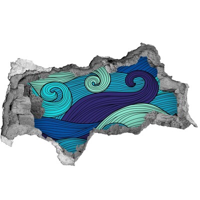 Wandbilder 3D Mauerdurchbruch Wellen im Ozean
