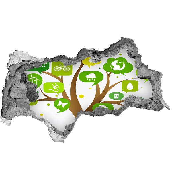 Mauerdurchbruch Aufkleber Die grüne Welt der Natur