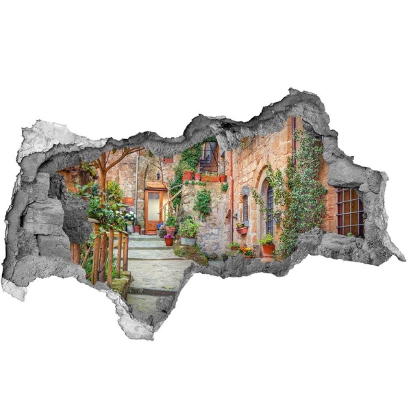 3D Wandtattoos Mauerdurchbruch Eine bezaubernde Stadt in der Toskana