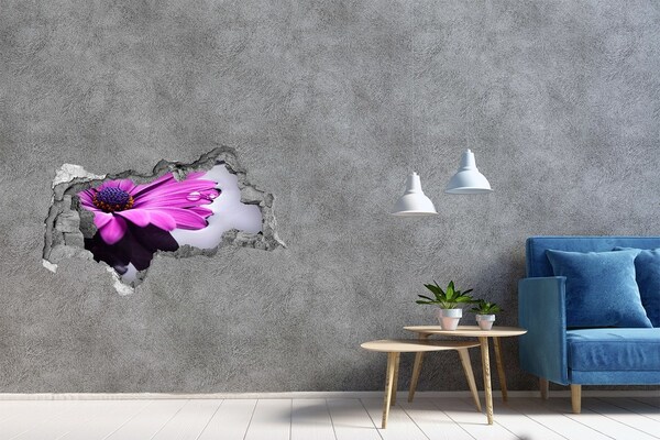 Mauerdurchbruch Aufkleber Eine blühende Oase hinter der Mauer