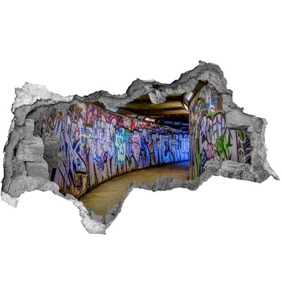 Wandbilder 3D Mauerdurchbruch Graffiti in einem Stadttunnel