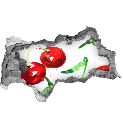 Mauerdurchbruch Aufkleber Rote Kirschen in einem kleinen Laden