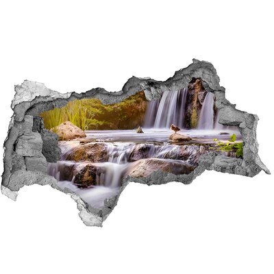 3D Wandtattoos Mauerdurchbruch Wasserfall im Wald