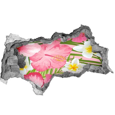 Wandbilder 3D Mauerdurchbruch Ein Blumenparadies hinter der Mauer