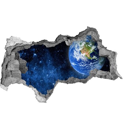 3D Wandtattoos Mauerdurchbruch Kosmischer Blick aus einem Loch in der Wand