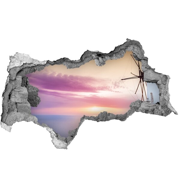3D Wandtattoos Mauerdurchbruch Blick auf die griechische Insel