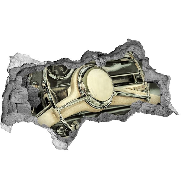 Mauerdurchbruch Aufkleber Das stilvolle Cockpit eines Oldtimers