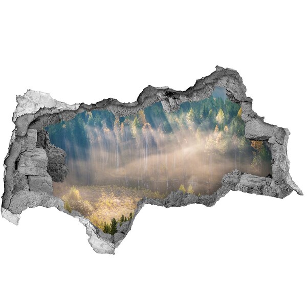 Mauerdurchbruch Aufkleber Waldlandschaft hinter der Mauer