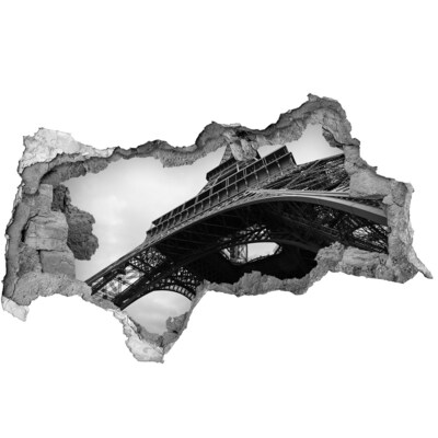 Mauerdurchbruch Aufkleber Der Eiffelturm in monochromer Umgebung