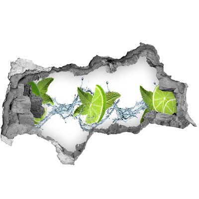 3D Wandtattoos Mauerdurchbruch Ein erfrischender Cocktail mit Limette