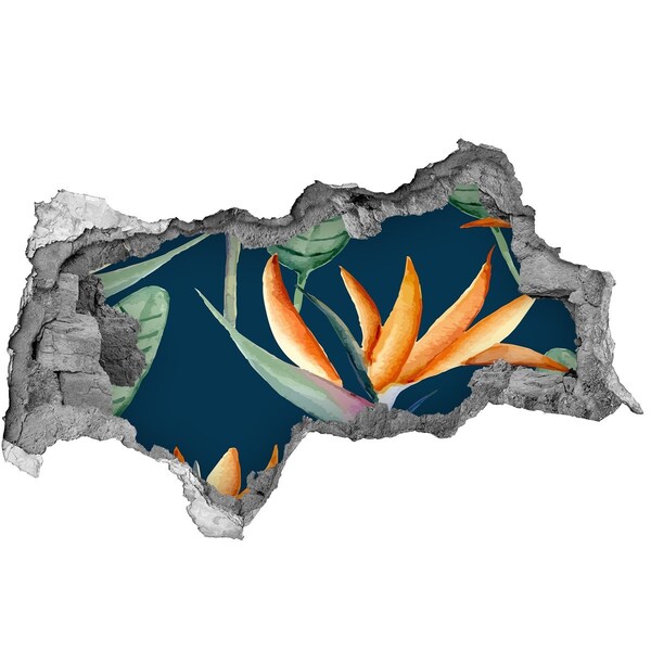 Wandtattoos Mauerdurchbruch Tropische Blume aus Beton