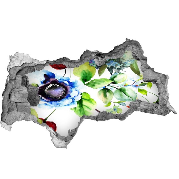 Wandbilder 3D Mauerdurchbruch Ein florales Farbenmeer