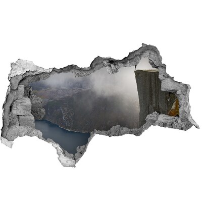 Mauerdurchbruch Aufkleber Blick von der Klippe oberhalb des Fjords