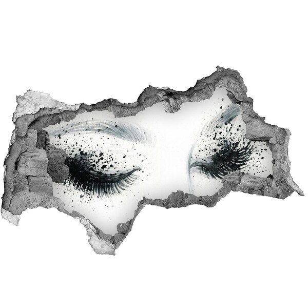 3D Wandtattoos Mauerdurchbruch Geschlossene Augen in einem Loch in der Wand