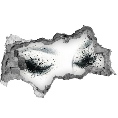 3D Wandtattoos Mauerdurchbruch Geschlossene Augen in einem Loch in der Wand