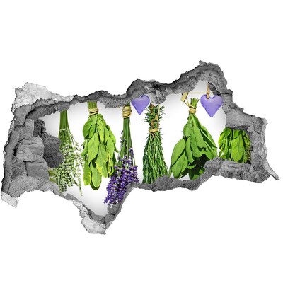 Wandbilder 3D Mauerdurchbruch Kräutergarten im kleinen Rahmen